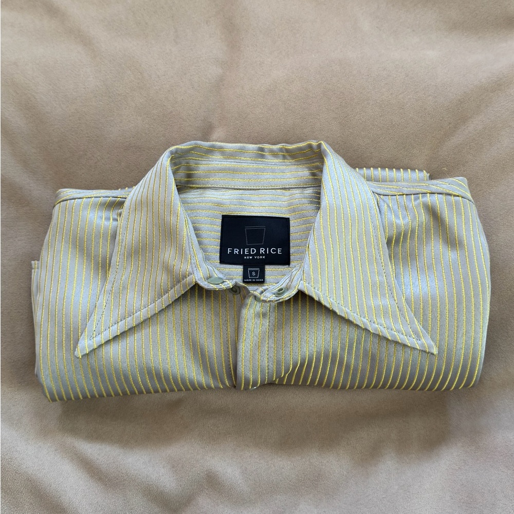 Fried Rice NYC Striped Button Down Long Sleeve